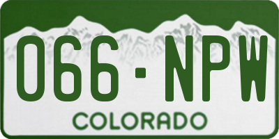 CO license plate 066NPW