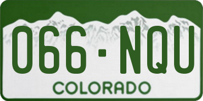 CO license plate 066NQU