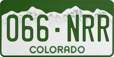 CO license plate 066NRR