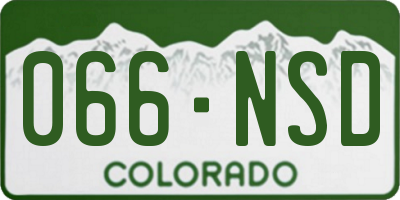 CO license plate 066NSD