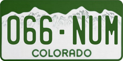 CO license plate 066NUM