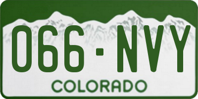 CO license plate 066NVY