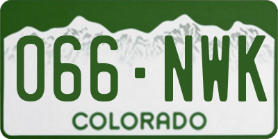 CO license plate 066NWK