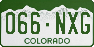 CO license plate 066NXG