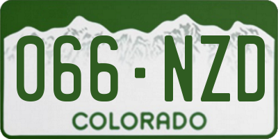 CO license plate 066NZD