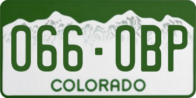 CO license plate 066OBP
