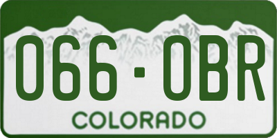 CO license plate 066OBR