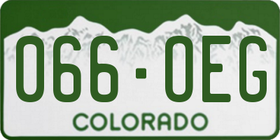 CO license plate 066OEG