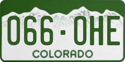 CO license plate 066OHE