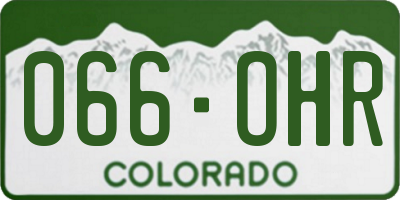 CO license plate 066OHR