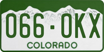CO license plate 066OKX