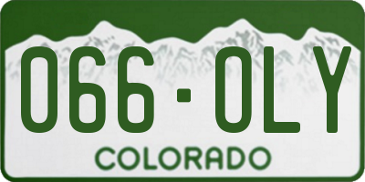 CO license plate 066OLY