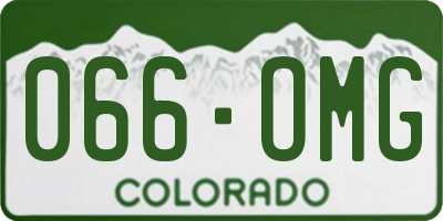 CO license plate 066OMG