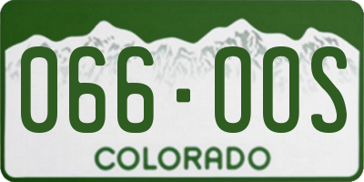 CO license plate 066OOS