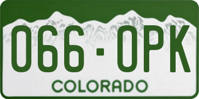 CO license plate 066OPK