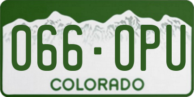 CO license plate 066OPU