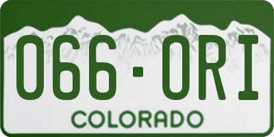 CO license plate 066ORI