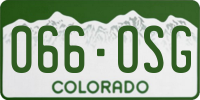 CO license plate 066OSG