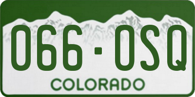CO license plate 066OSQ