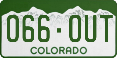 CO license plate 066OUT