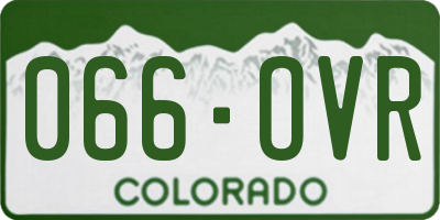 CO license plate 066OVR