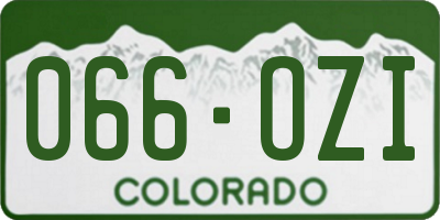CO license plate 066OZI