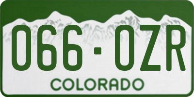 CO license plate 066OZR
