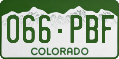 CO license plate 066PBF