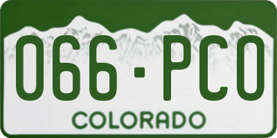 CO license plate 066PCO
