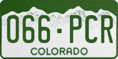 CO license plate 066PCR