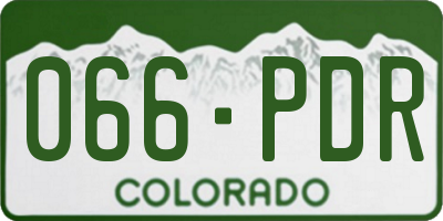 CO license plate 066PDR