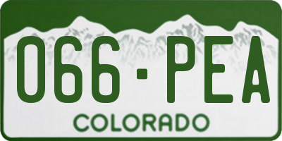CO license plate 066PEA