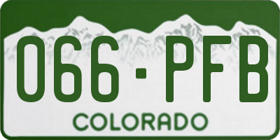 CO license plate 066PFB