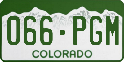 CO license plate 066PGM