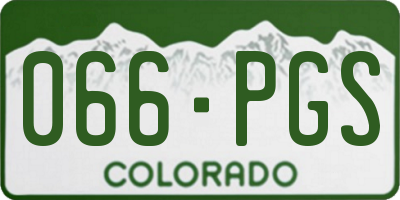 CO license plate 066PGS