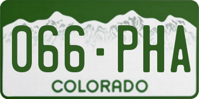 CO license plate 066PHA