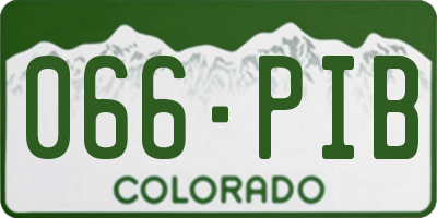 CO license plate 066PIB