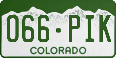 CO license plate 066PIK