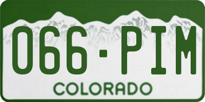 CO license plate 066PIM