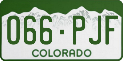 CO license plate 066PJF
