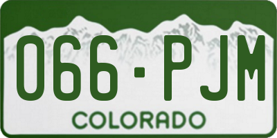 CO license plate 066PJM