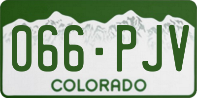 CO license plate 066PJV