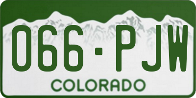 CO license plate 066PJW