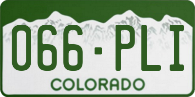 CO license plate 066PLI