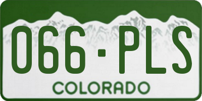 CO license plate 066PLS