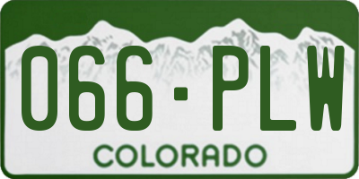 CO license plate 066PLW