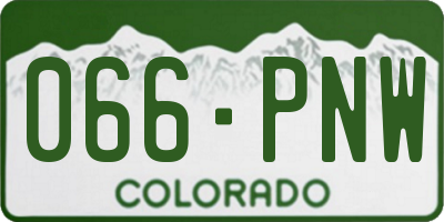 CO license plate 066PNW
