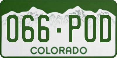 CO license plate 066POD