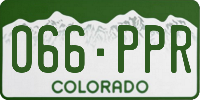 CO license plate 066PPR