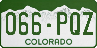CO license plate 066PQZ